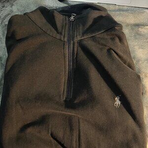 Black Polo 3/4 Pullover Mens L